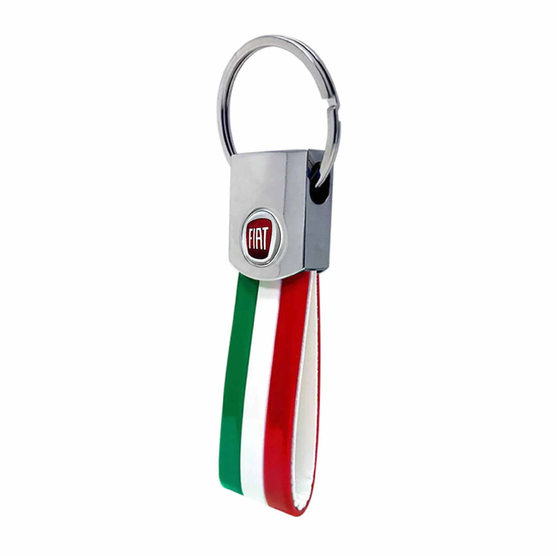 Fiat 4R Quattroerre.it, Portachiavi, Portachiavi per Auto, in Similpelle, Resistente e Duraturo, Chiusura con Anello Diviso, Logo Colors, Ideale come Regalo, 34 x 87 mm