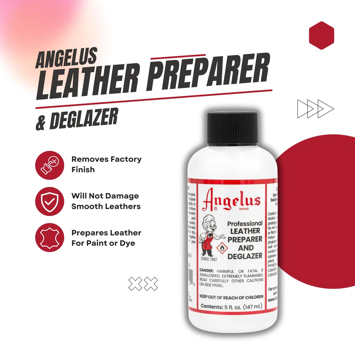 Angelus Pelle Preparatore & Deglazer 5 Oz