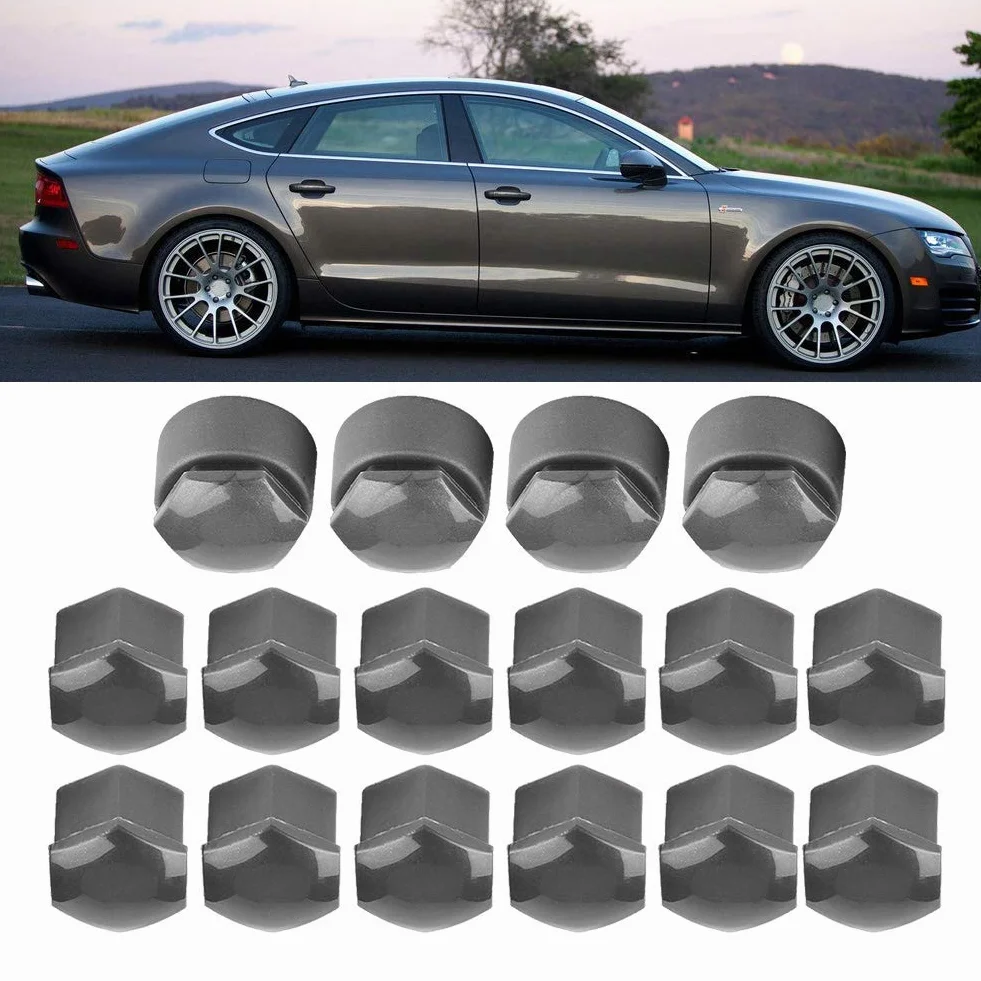 20 PZ Copri Bulloni Cerchi Auto 17mm Copridadi Ruota Universale Tappi Ruote Auto Copri Dadi Esagonali per Pneumatici Cappucci Protettivi del Coperchio della Polvere Auto Copertura Dado Ruota,Grigio