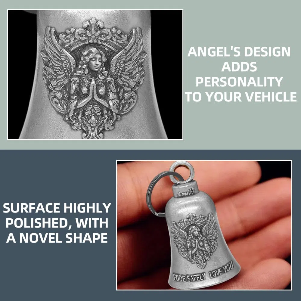 Guardian Bell Moto Design Angel Materiale Metallico Campanella Moto per Motociclisti e Appassionati di Motociclette