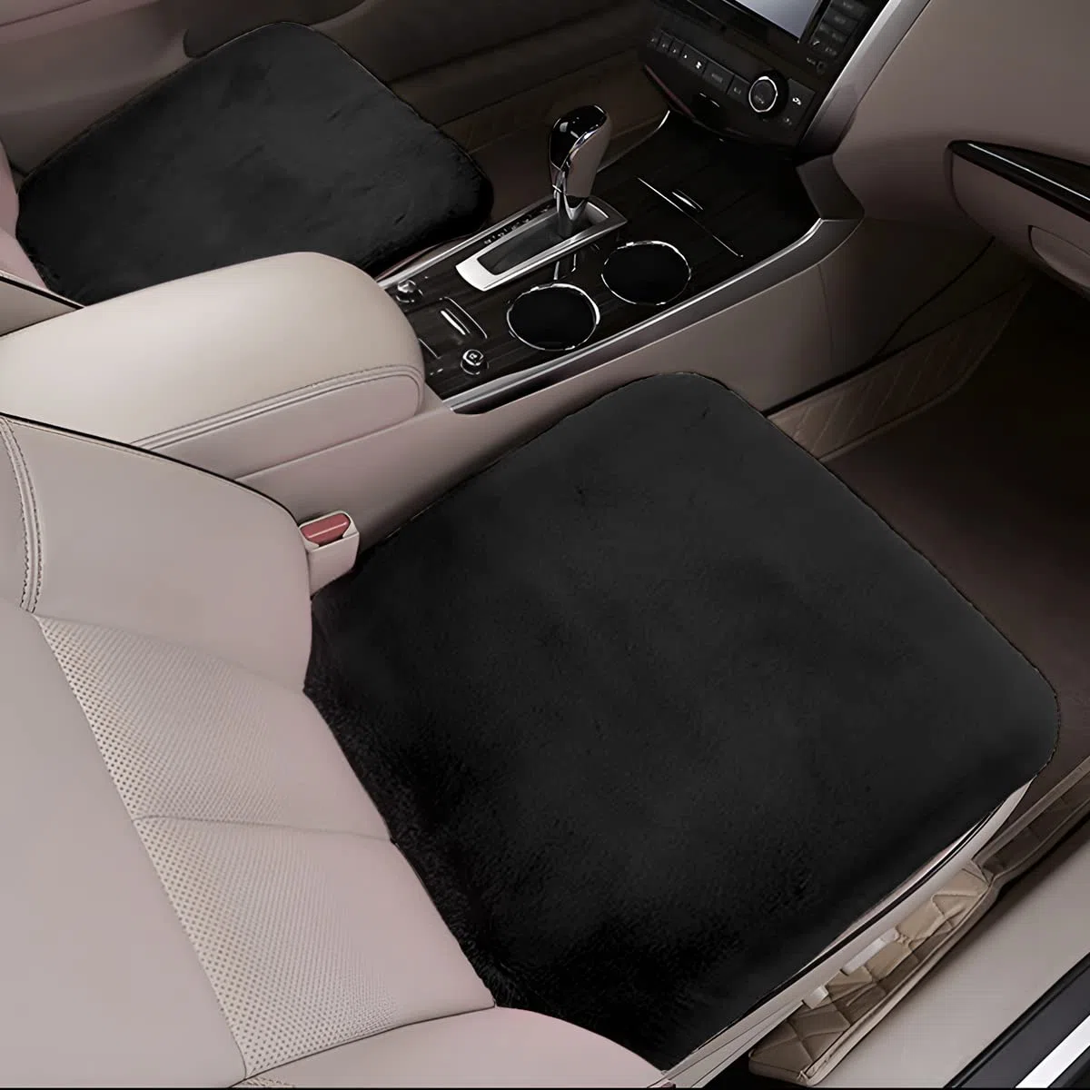 2 Pezzo Autos Anteriori Super Soft Confortevole Traspirante, Cuscino Sedile Auto Anteriore, Cuscinetti per Sedile Auto, Morbido e Traspirante, Antiscivolo, Ricambi Autos(Nero)