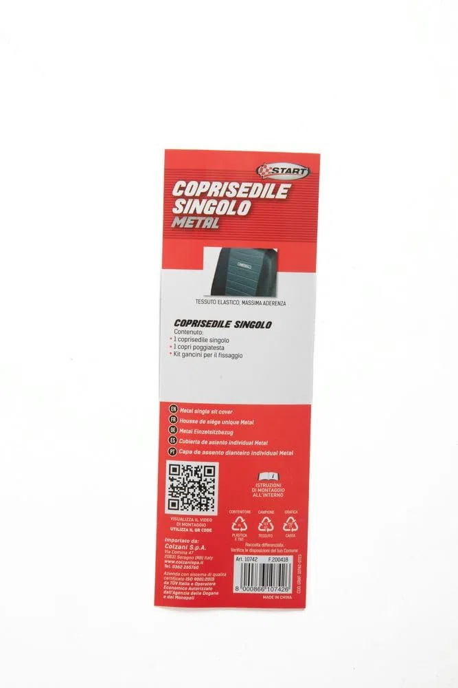Start Coprisedile Metal singolo anteriore auto nero poliestere ptotezione sedile universale