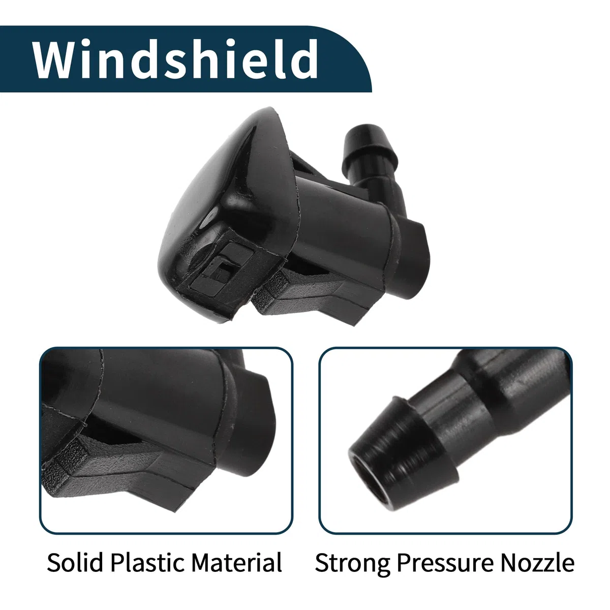 Getto Lavavetri per Jeep Grand Cherokee 2005-2016 No.55372143AB Anteriore Nero con 2 Pezzi Guarnizione, 2 Pezzi Tubo Fluido da 1 Metro 1 Set