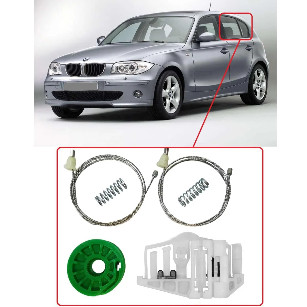 Twowinds - Clip Alzacristallo 51357140590 Compatibile con BMW E87 120d 118d 116i 118i 130i 120i (2004-2012) - 51367138468 - Porta Posteriore Destra (lato passaggero) - Regolatore Finestrini (6 pezzi)