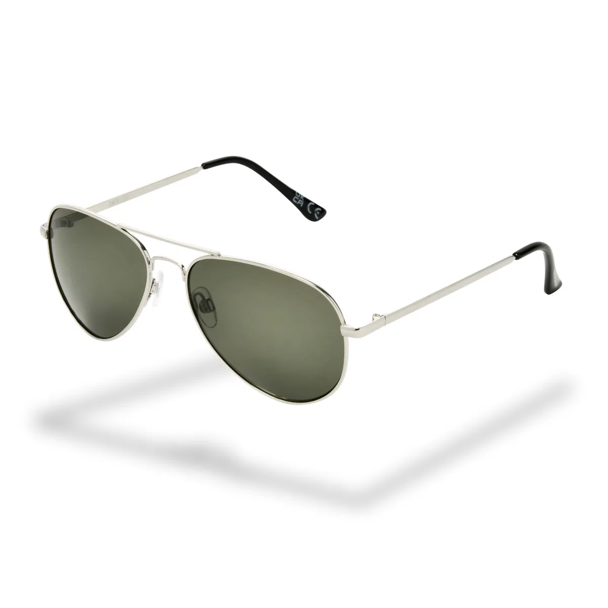 Foster Grant occhiali da sole aviator retrò donna & uomo – classici occhiali pilota con montatura metallica argentata, lenti verdi anti-graffio & protezione UV400