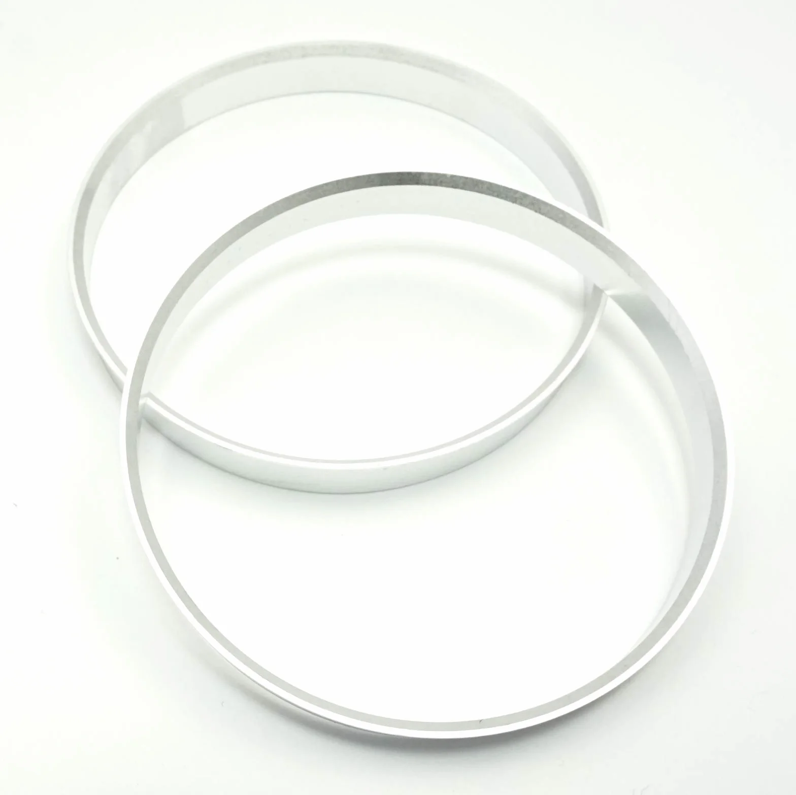 4 Anelli di centraggio in alluminio/alluminio in argento 74,1 mm – 72,6 mm