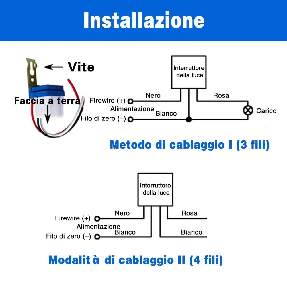 BORDSTRACT 12V Interruttore Crepuscolare, Sensore Accensione Luce Stradale Controllo Accensione/Spegnimento per Esterni Lampade a LED