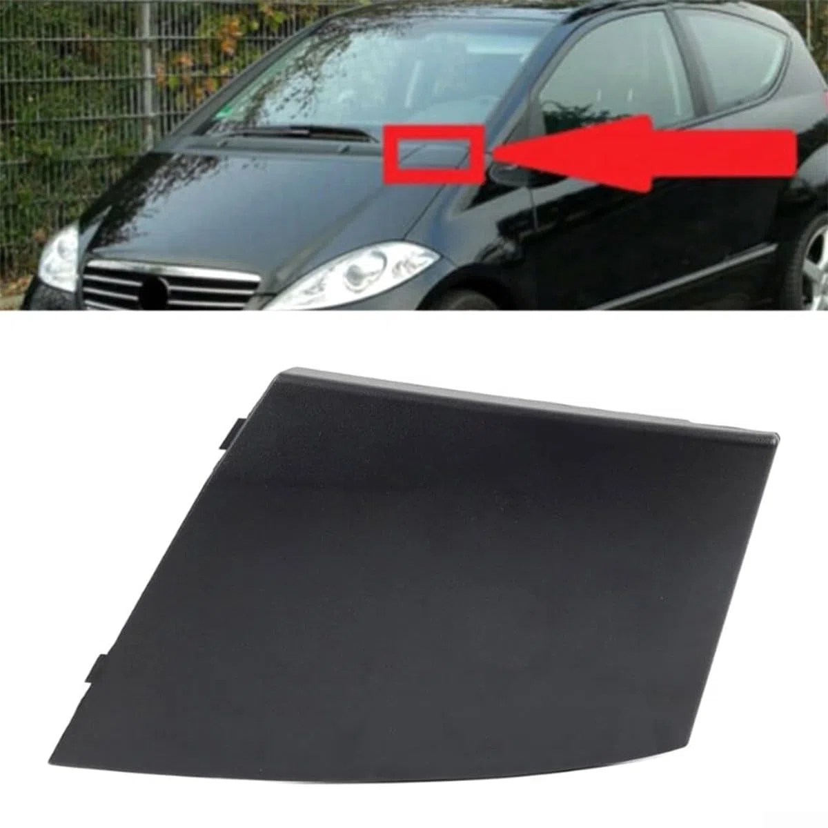 Ubric Griglia di copertura per cofano, ABS, colore nero, 1698300175, adatta per classe A W169 2005-2011 (a sinistra)