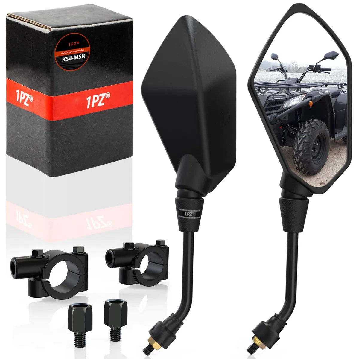 (MM3) Umparts 360 rotazione specchietto retrovisore staffa del morsetto W/7/20,3 cm manubrio Mount 10 mm caricabatteria per POLARIS linea di motore ATV Dirt bike Cruiser chopper