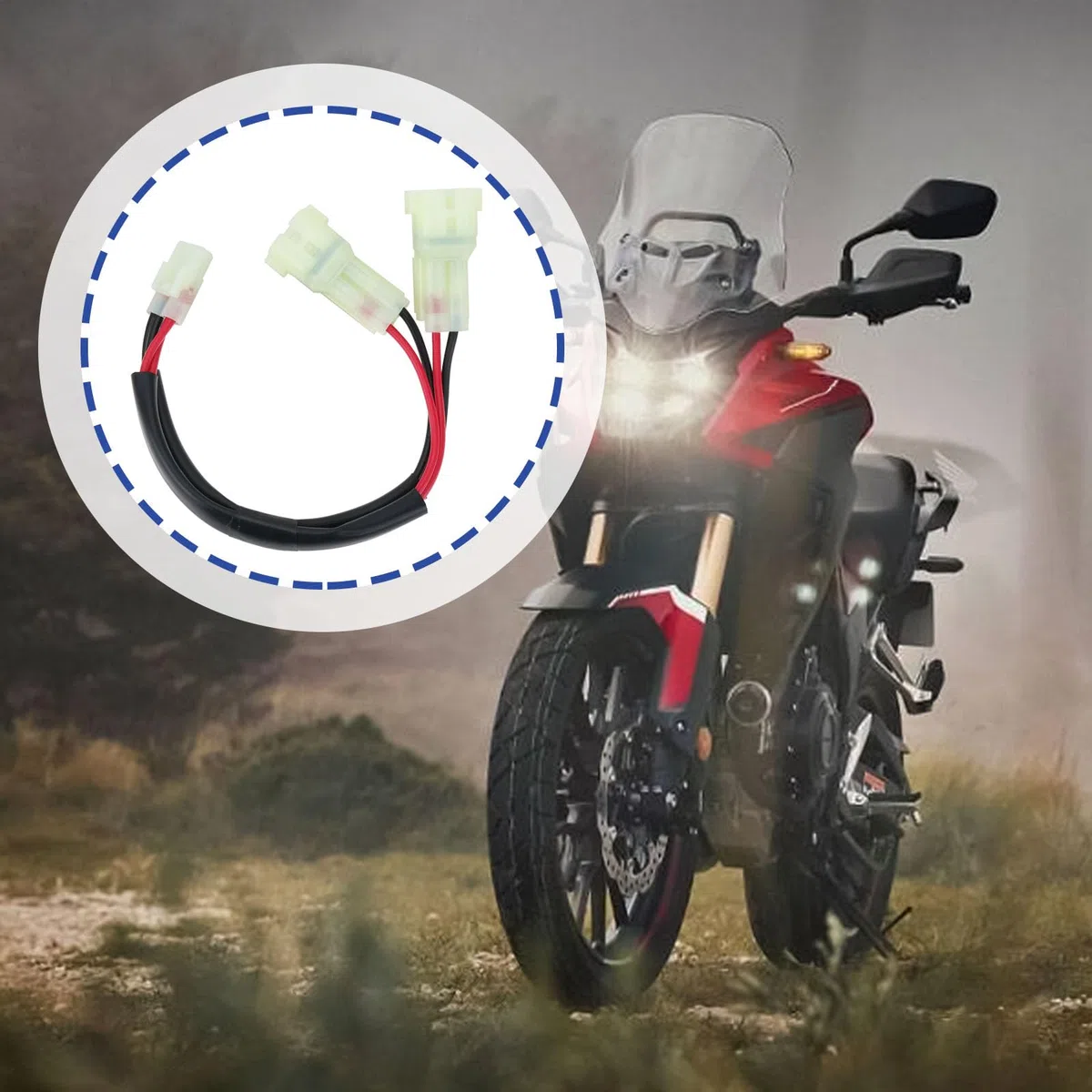 1Set Divisore di Potenza Doppio per Moto con Connettori Femmina a 2 Vie, Guarnizioni per Fili e Terminali, Compatibile con Honda CB500X CBR650R CB1000R