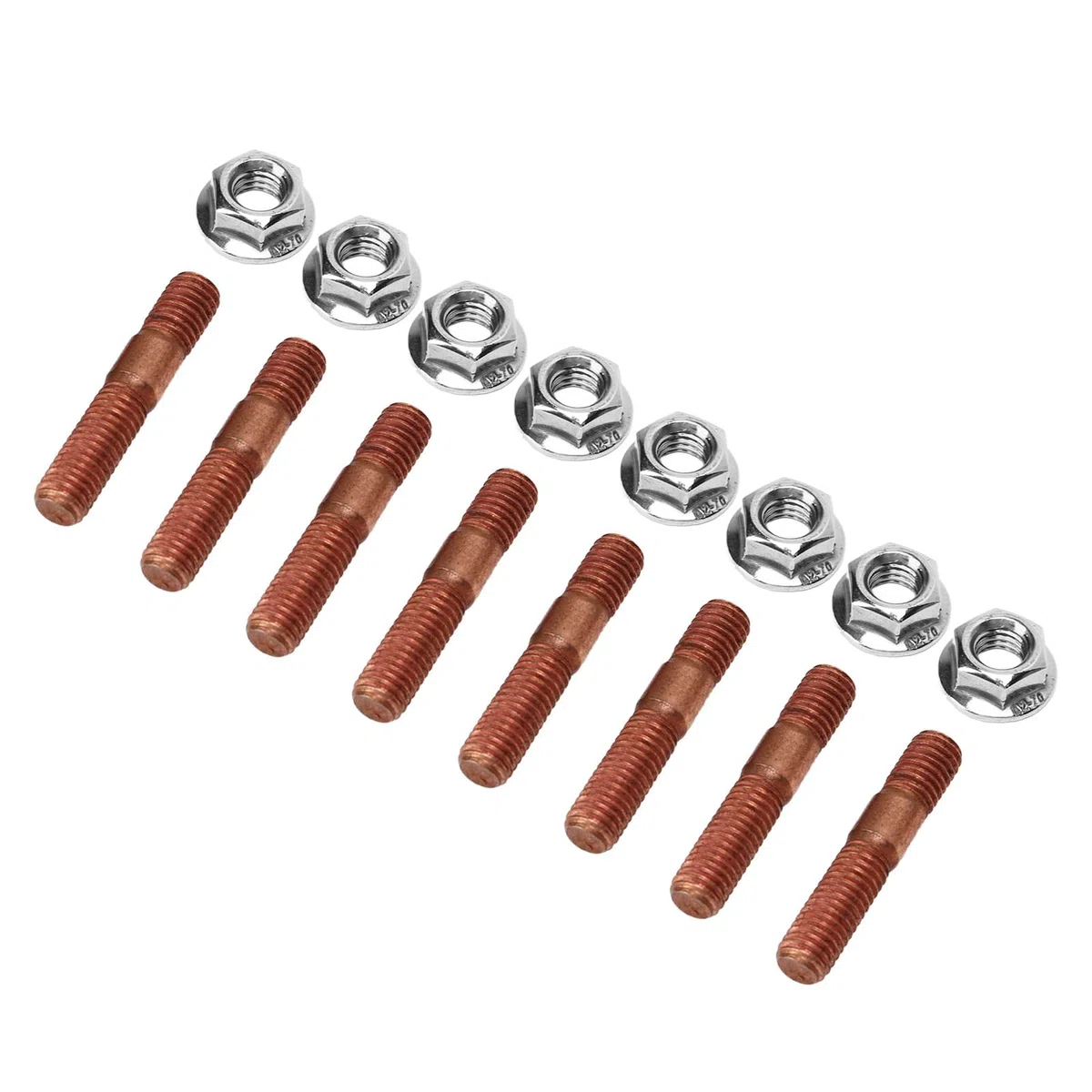 Yosoo Kit di PrigionieriFilettati M8 1.25 Ad Alte Prestazioni 8 Pezzi - Lega, Bullone Prigioniero Collettore di Scarico Resistente alle Alte Pressioni Bulloneria Dado,