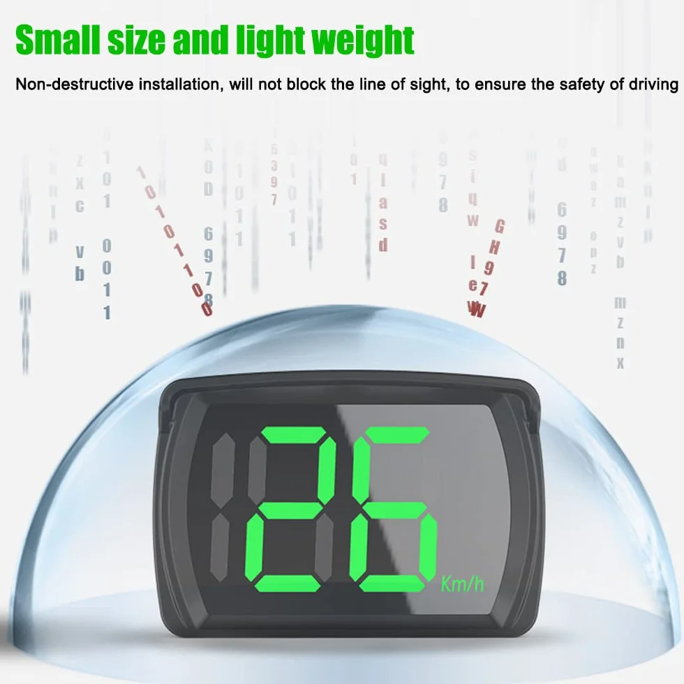 Shkalacar Display HUD per Auto, HUD Headup Display KM/H MPH Tachimetro digitale GPS con display a caratteri grandi a LED per auto, camion, SUV, moto