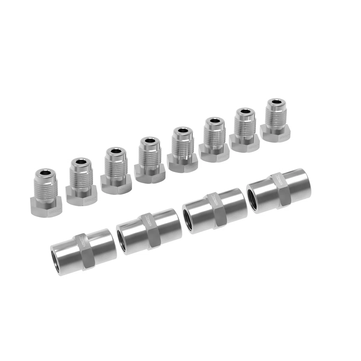3m Tubo di Freno Ø 4,75 mm Kit + 8 raccordi maschi + 4 connettori M10 x 1 DIN 74 234 Set di Tubi di Acciaio e Accessori dei Freni per Svasatura DIN F