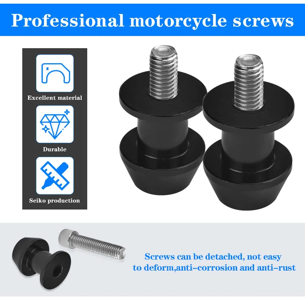 2 Pezzi Nottolini M8 Nottolini Cavalletto Moto M8 Coppia Nottolini Cavalletto Moto 8MM Bobina Forcellone Adattatori Bobina Moto per Moto Bilanciere Posteriore Filettato