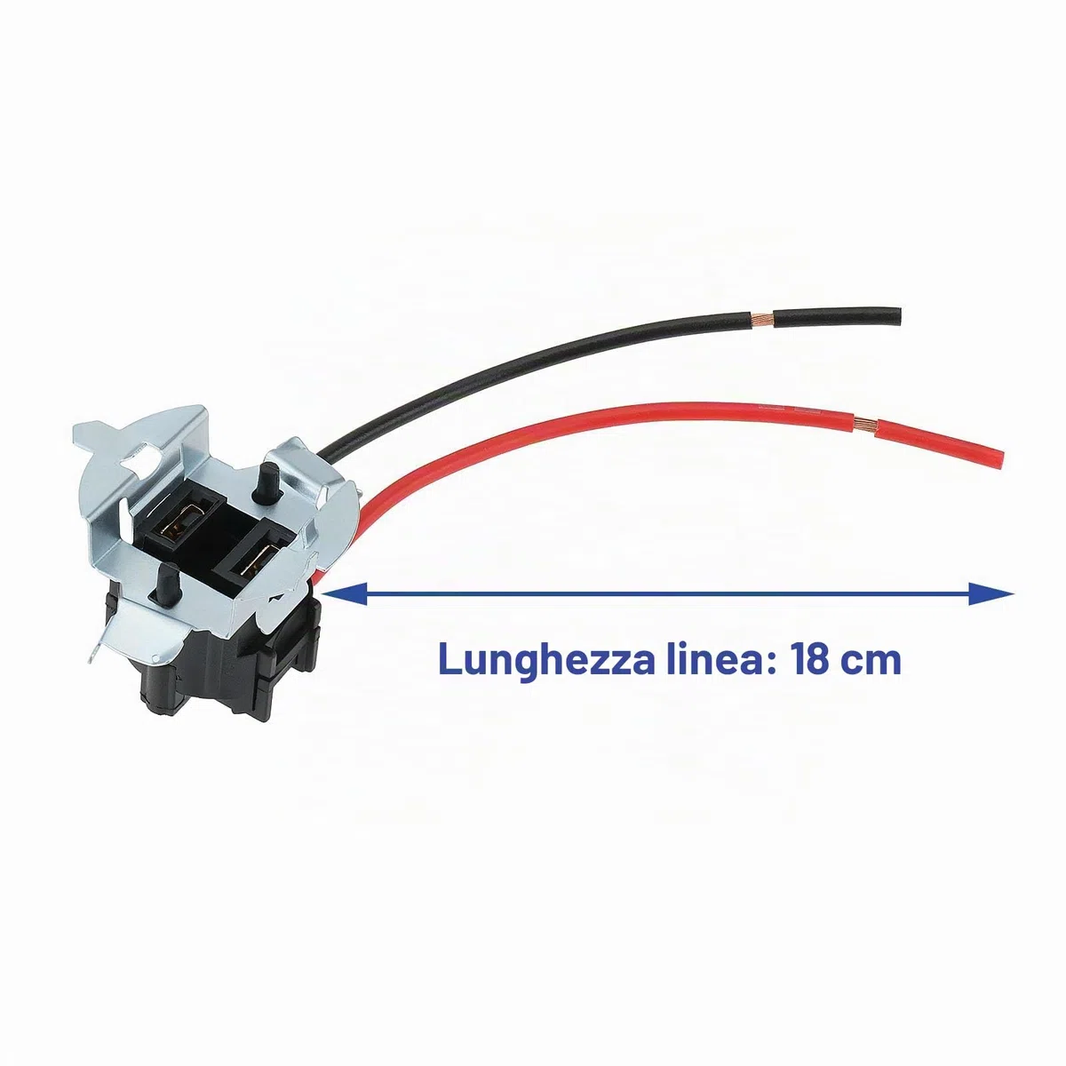 2 adattatori per lampadine alogene H7 per auto, con attacco di base, adatto per lampadine alogene H7 a LED HID (lunghezza della linea 18 cm)