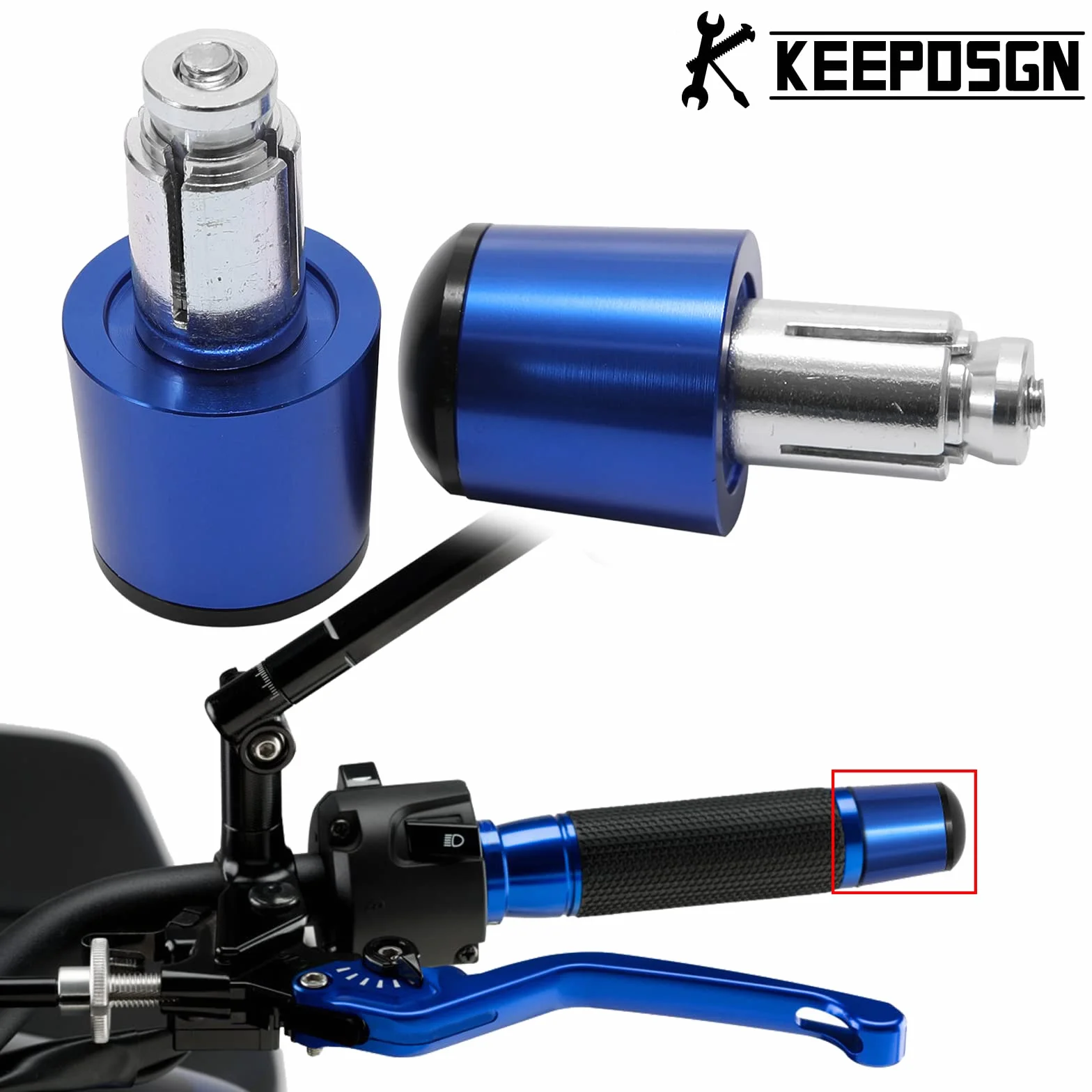 7/8" 13mm-22mm Tappi Manubrio Moto, Tappi Manubrio Moto in Alluminio Compatibili con Scooter Sport Bike Street Bike Cruiser.