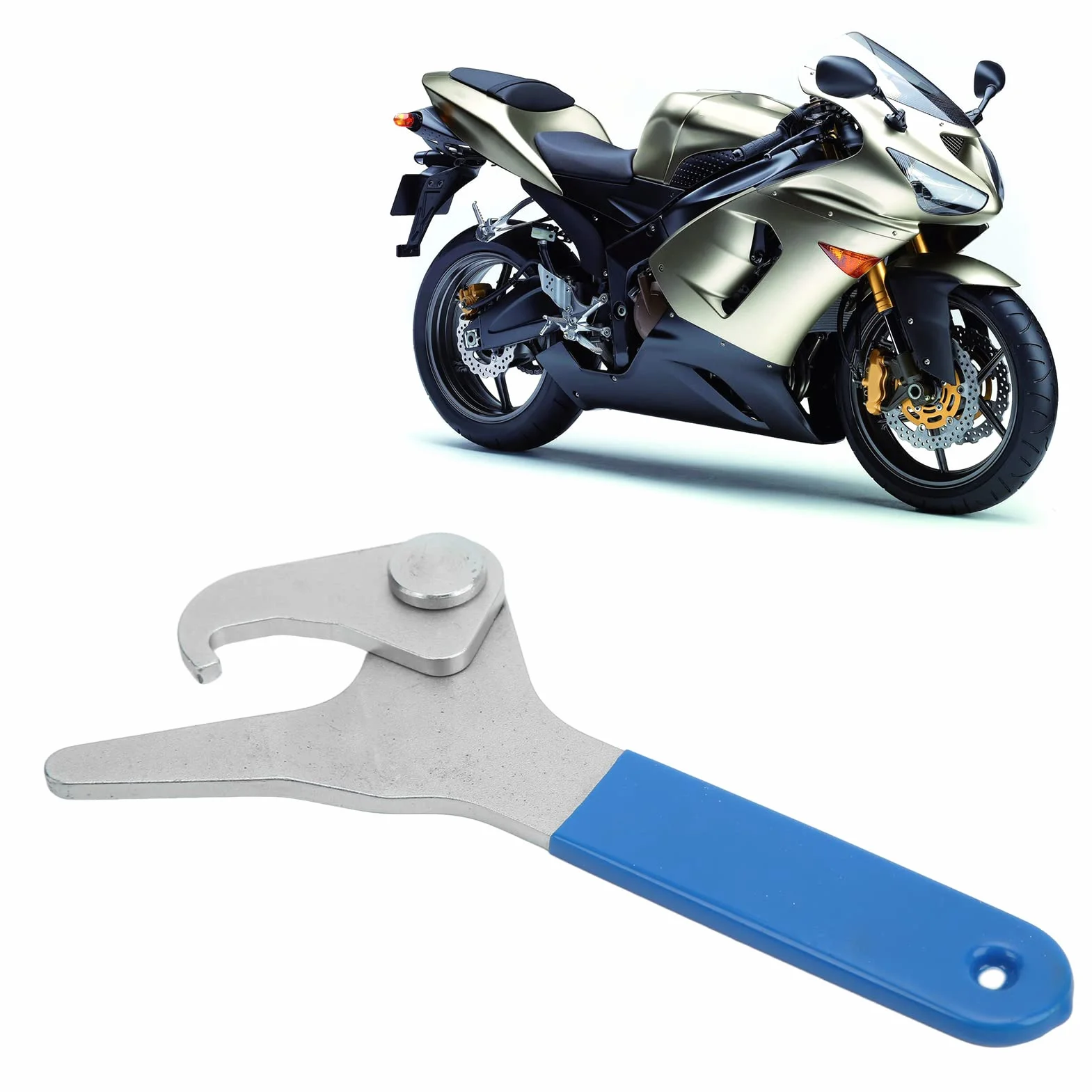 Chiave per Regolazione Ammortizzatori, Chiave Universale per Moto con Design a Ganascia Uncinata, Strumento di Precarico Ammortizzatori per Collari a Molla da 35 mm 75 Mm/1,4 3,0 P