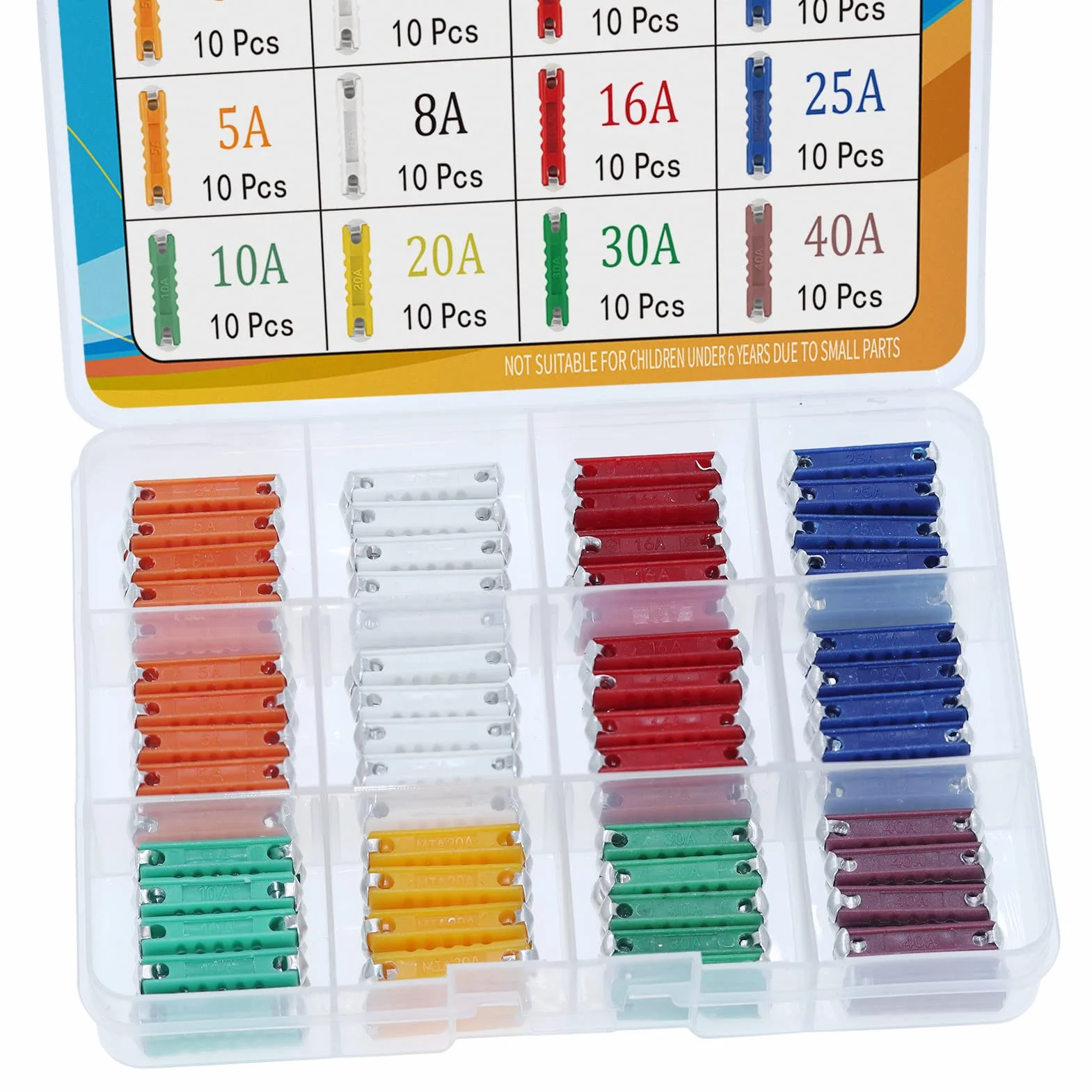 AUKENIEN 8 Valori 120 pezzi Fusibili a Siluro Trattore Ceramica Assortiti 5A 8A 10A 16A 20A 25A 30A 40A Fusibili Torpedo per Siluri Trattore 5 8 10 16 20 25 30 40 Ampere Fusibile Continental Set