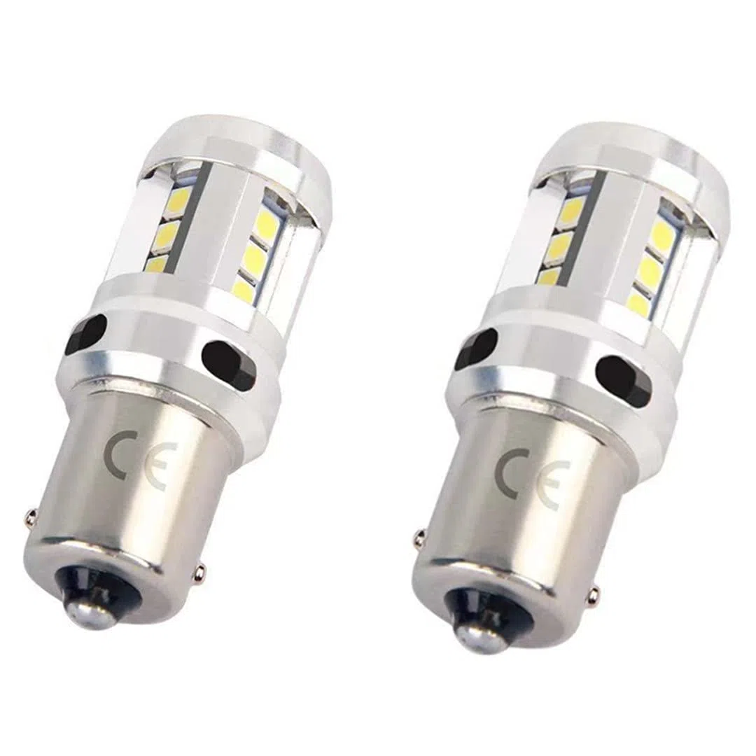 Bsxywa Ba15S 1156 P21w Led 12V 24V 6W Lampadine, Bianco 6000K, Contatto Singolo Baionetta, Per Interni Auto Rv, Luce Di Retromarcia, Luce Posteriore, Luce Di Parcheggio, Luci Drl, Barca. (2 Pezzis)