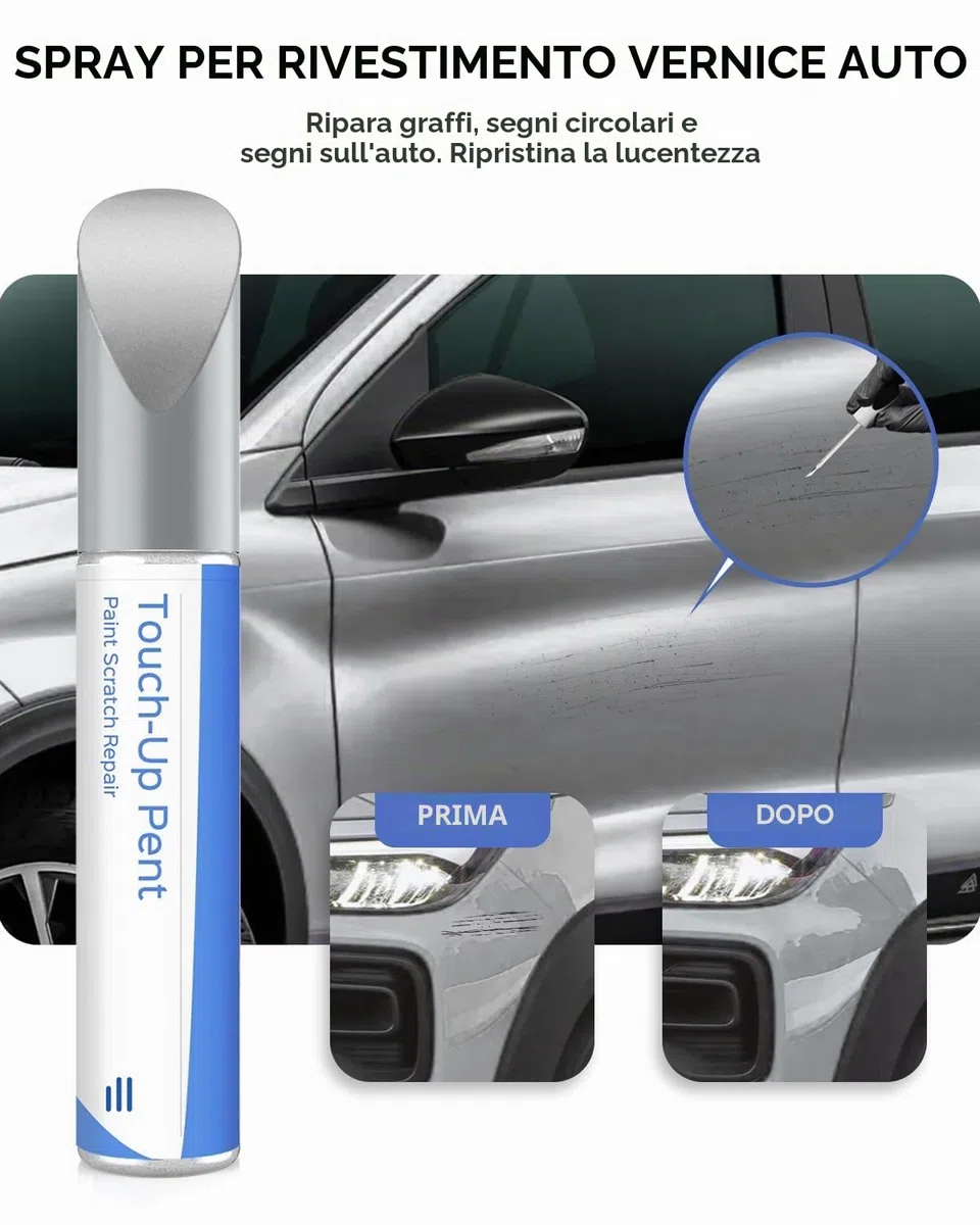 611/A/611 Grigio Alluminio - Vernice per ritocco per Fiat - Corrispondenza esatta di graffi e scheggiature, grigio metallizzato