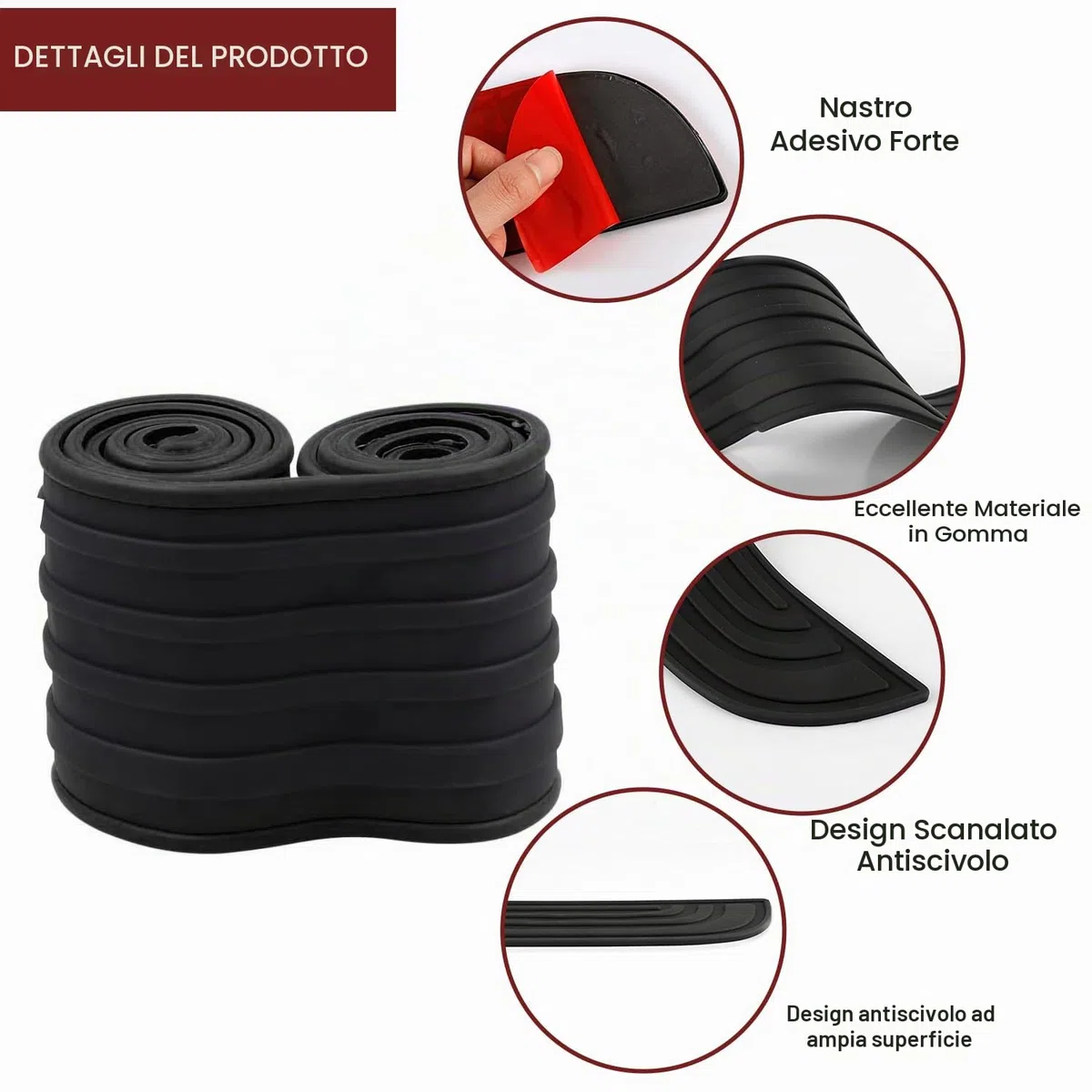 Protezione Paraurti Posteriore Auto,Protettore del Bagagliaio in Gomma 90cm x 7cm,Protezione Paraurti,antigraffio,Adatto Alla Maggior Parte Degli Accessori Esterni Dell'Auto SUV
