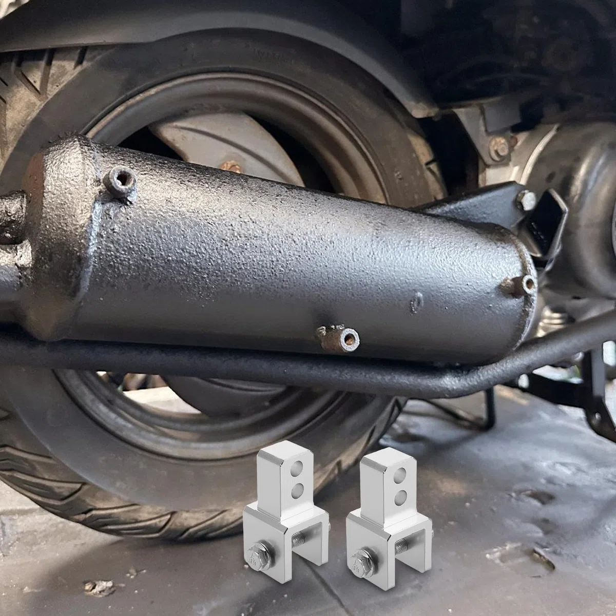 VALICLUD Ammortizzatore Posteriore in Lega di Alluminio Rialzo 8 Mm per Motocicletta e Scooter Elettrico, Estensore Ammortizzatori con Vite M8 per Migliorare Stabilità e Maneggevolezza