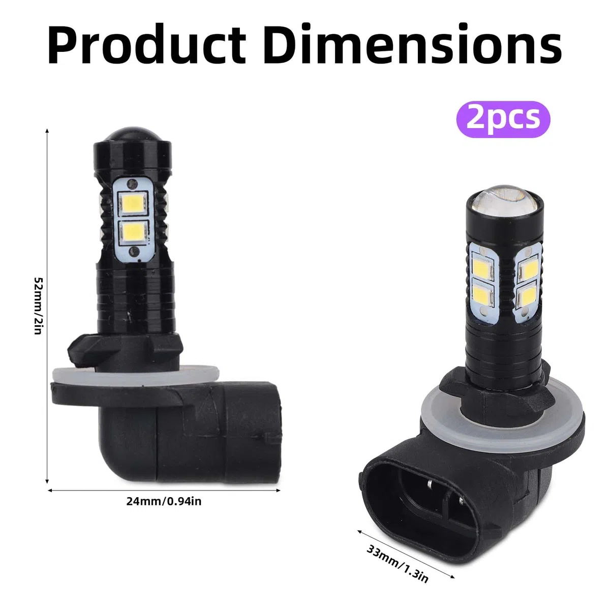 2pz 881 50 W Lampadina Fendinebbia LED per Fari Allo Xeno 881 889 862 886 894 896 898, Luci Diurne a LED Luminose per Auto e Camion