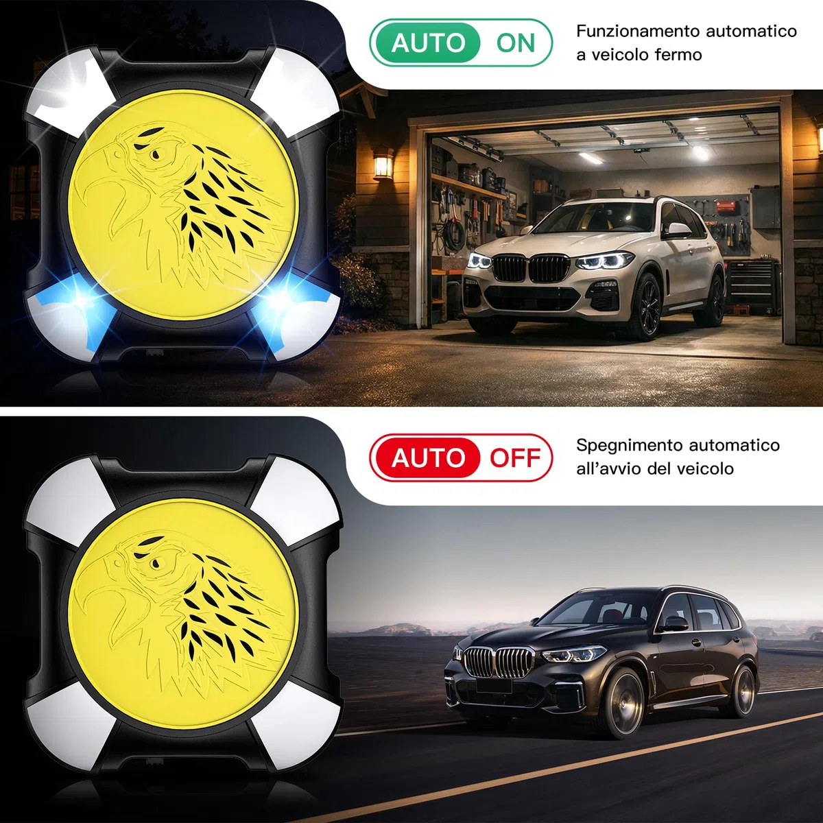 Onherm Repellente Topi per Auto con Flash, Anti Martora Auto, Alimentatore per Veicoli 12V e USB, Repellente Ultrasonico per Roditori Adatto per Auto, Garage, Case e Soffitte(1 unità)