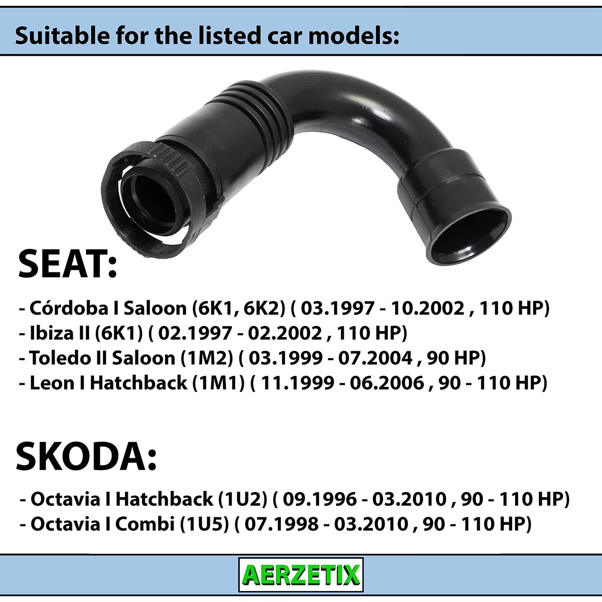 AERZETIX - C66295 - Tubo/flessibile, aerazione del coperchio testata - in plastica - compatibile con numeri ОЕ 038103493P - meccanica, auto