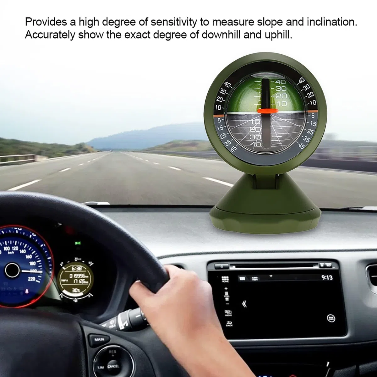 Inclinometro per Auto Multifunzione Bussola a Sfera per Auto Livellostato Veicolo Clinometro Cruscotto Bussola per Auto Barca