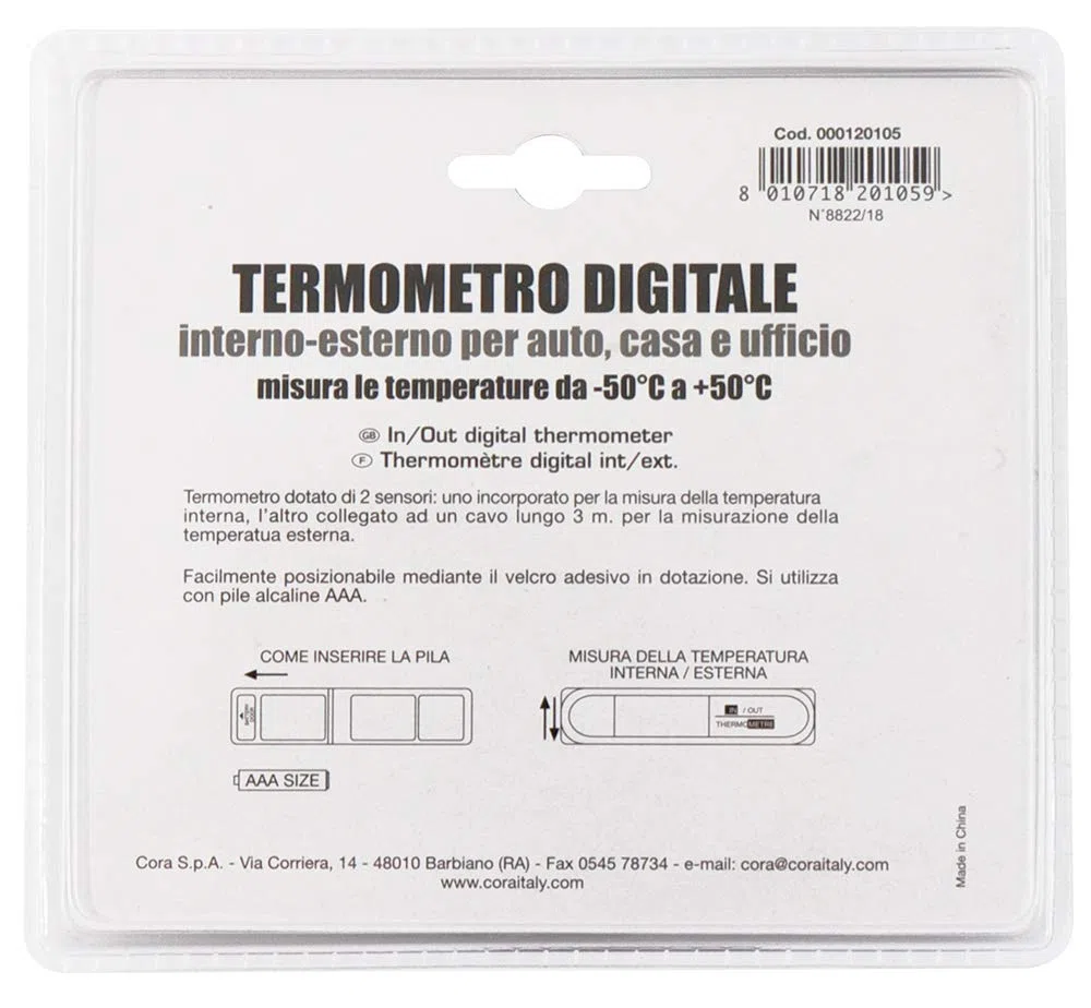 Cora 000120105 Termometro Interno/Esterno