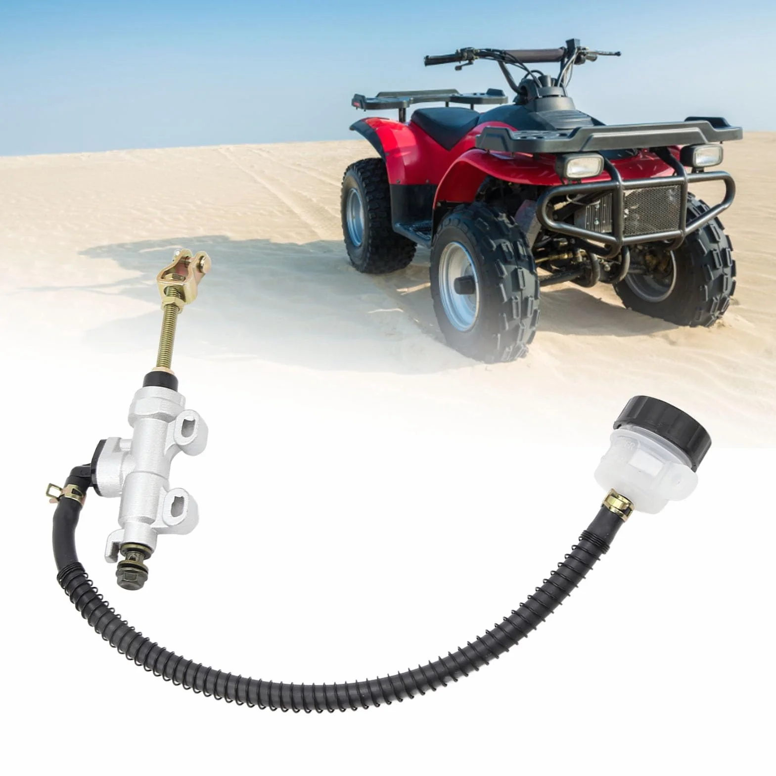 Pompa Freno Idraulica a Pedale Posteriore Premium per Moto, Adatta per Cilindro Principale per Dirt Bike ATV, Eccellenti Prestazioni di Frenata per la Maggior Parte dei Motociclisti (WHITE)