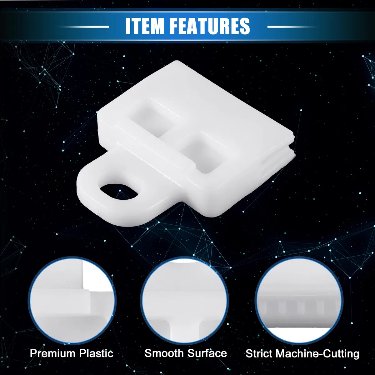 A ABSOPRO 2pz Vetro Canale Fermo Clip, 1.85"x1.54"x0.47" per Auto Bianco
