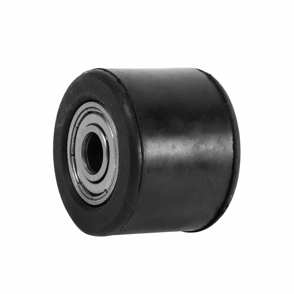 VOBOR Rullo Catena, Guida della Puleggia Tenditore a Rullo Catena in Gomma da 8MM per Moto Dirt Bike Enduro, Nero