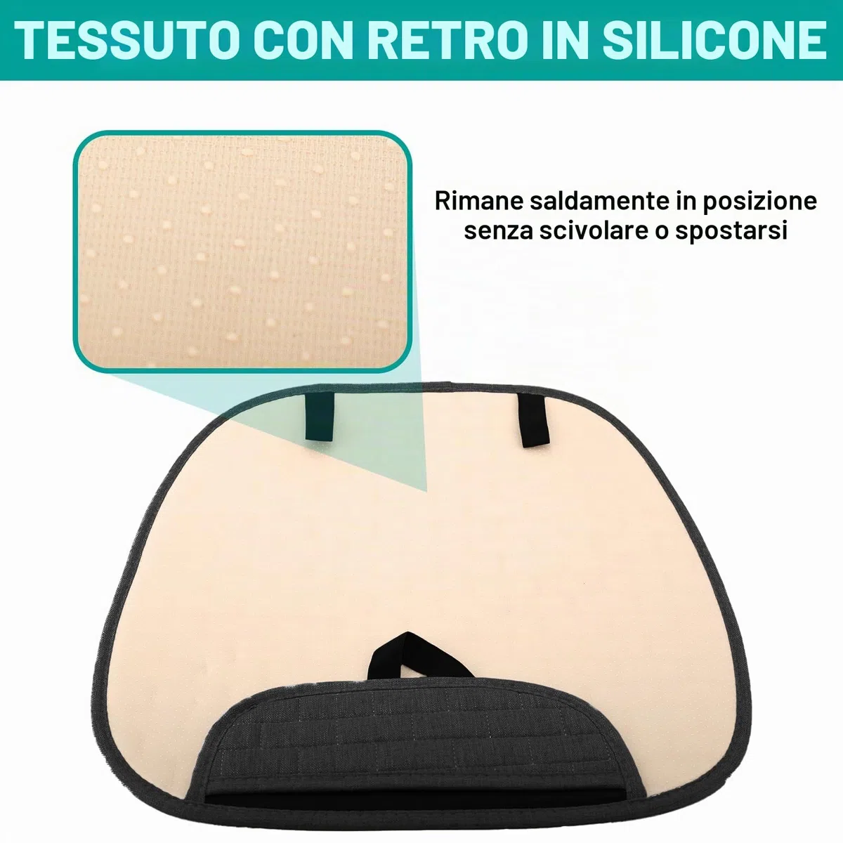 Cuscino universale per sedile auto, 60 x 49 cm, antiscivolo, traspirante, morbido e confortevole, per auto, SUV, furgoni, camion, accessori per auto (nero)
