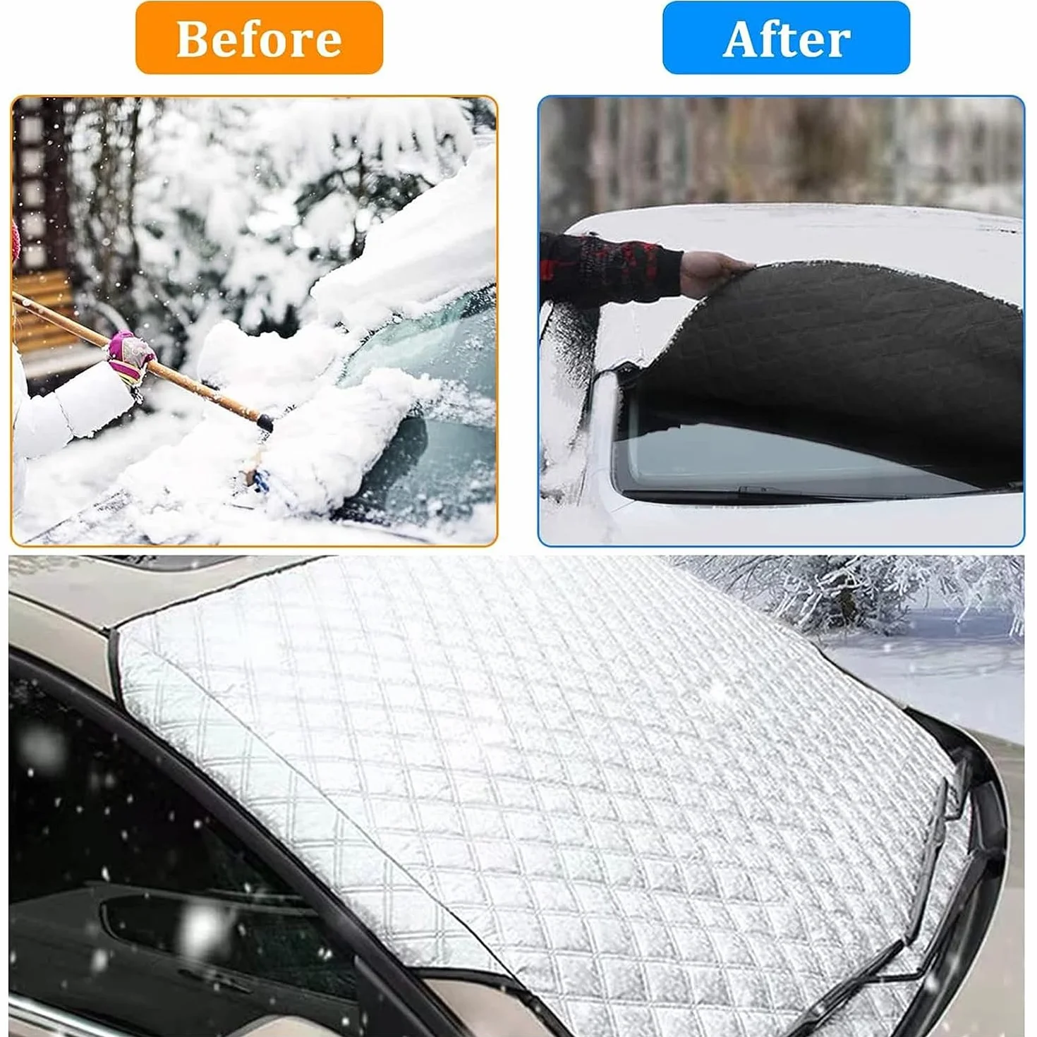 Copertura per Parabrezza Auto,Protezione Parabrezza Antighiaccio,Parasole Auto Parabrezza,Protezione Solare per Parabrezza Anteriore,Copri Parabrezza Auto,Parasole per Auto,Adatto Inverno,Estate