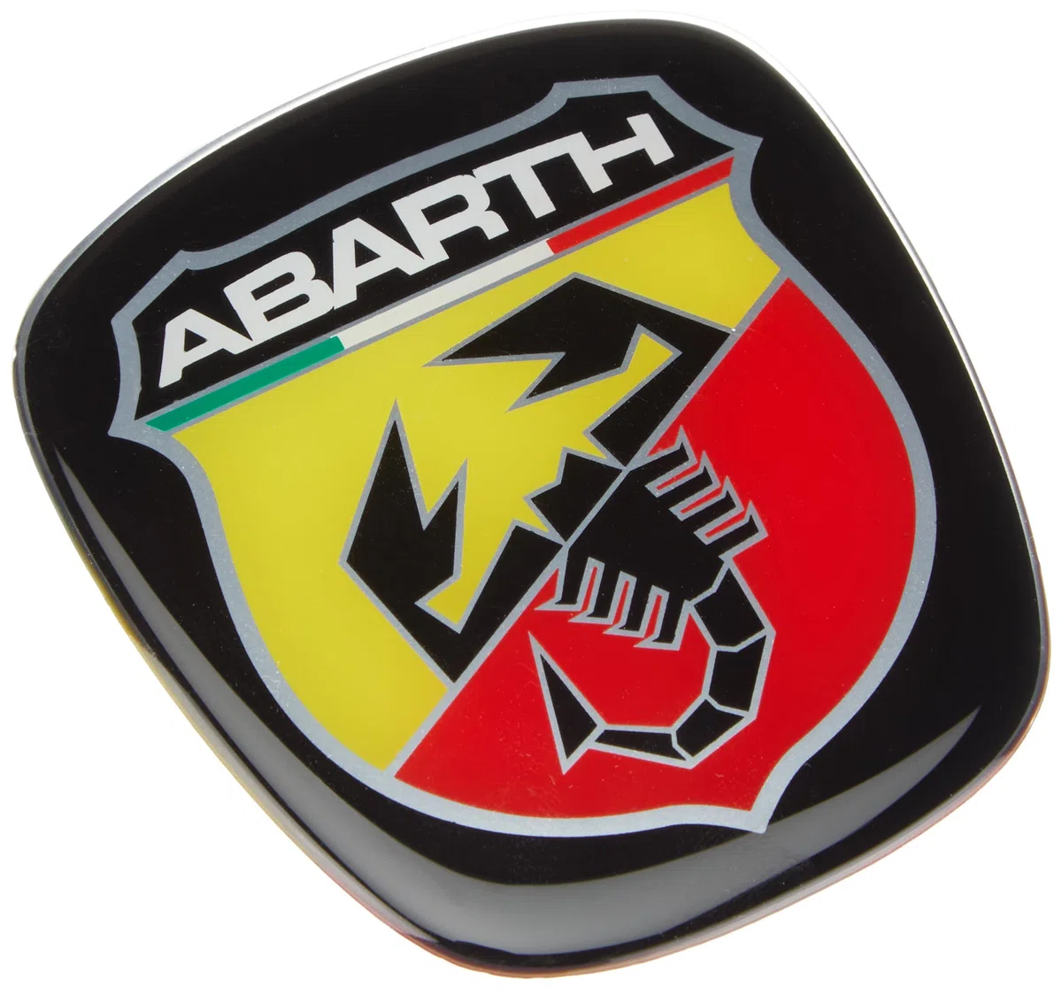 Abarth Adesivo 3D Logo Scudetto Ufficiale per Fiat Punto Evo, Anteriore e Posteriore, 60 x 65 mm, 71 x 65 mm, Rosso