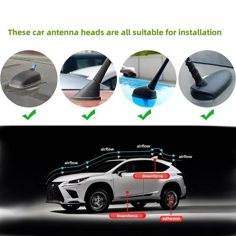 Auto Antenna Pinna Squalo, per Suzuki S-Cross 2014-2022 2023 2024 Antenna del Segnale Radio della Pinna di Squalo Autoadesiva Impermeabile Migliora Il,C