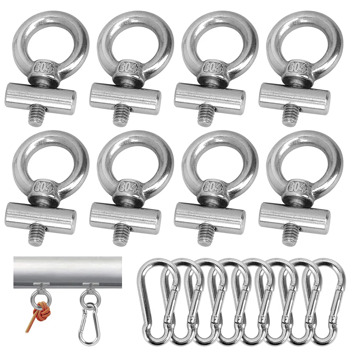 8 PZ Ganci per Tende da Campeggio,6 MM Ganci per Tende da Sole Accessori Camper per Tendalino Camper per Tendalino Camper, Roulotte, Giardino