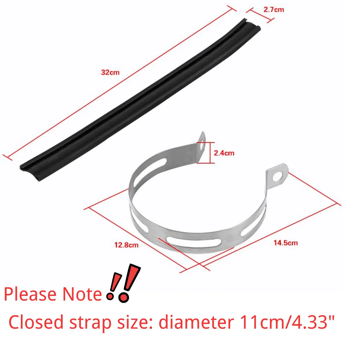 Jadeshay Staffa Marmitta Scarico,Universale Moto Fascetta Scarico Moto Tubo Semicircolare Silenziatore di Montaggio del Gancio Gomma Anello Supporto Scarico
