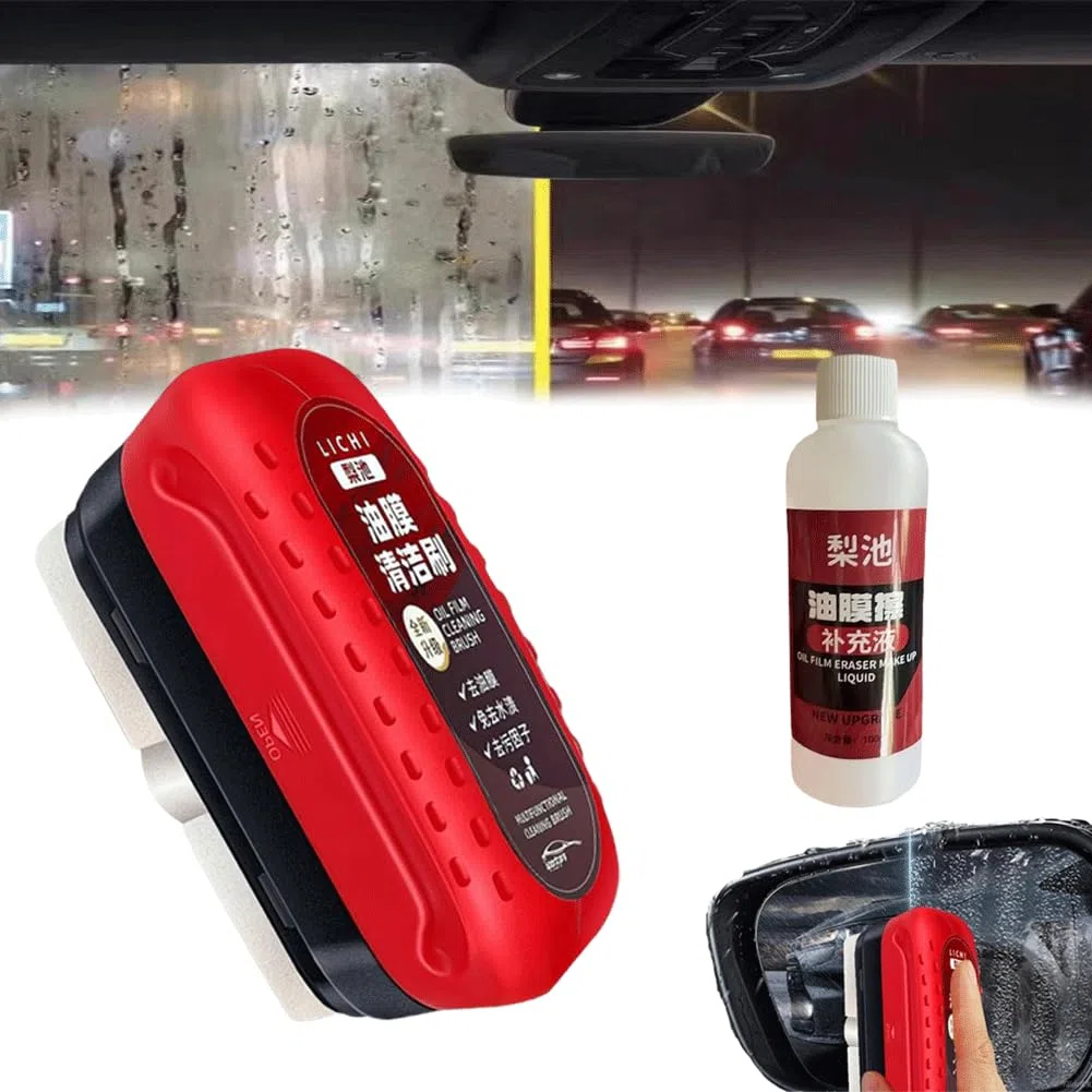 Pannello per la pulizia del vetro, rivestimento idrofobo per parabrezza, migliora la chiarezza e la visibilità, per la rimozione di pellicole oleose e antipioggia, per tutti i tipi di superfici in