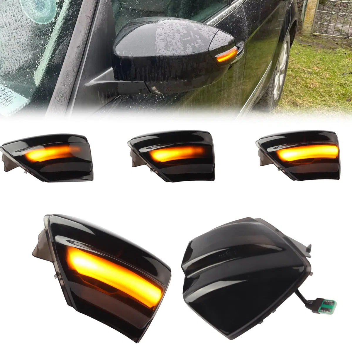 2 pezzi Indicatore di direzione Freccia Specchietto laterale LED Dinamico Specchietto Laterale Indicatore Per Ford S-Max 07-14 Ku-ga C394 08-12 C-Max 11-19