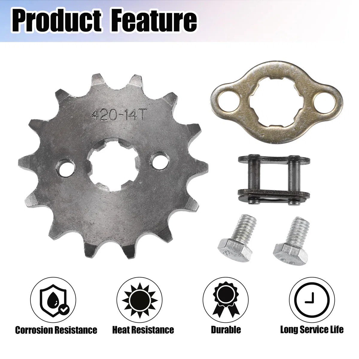 QUARKZMAN 1 Set 420 14T 17mm Anteriore Motore Pignone per Sporco Bicicletta per Mini Bicicletta ATV