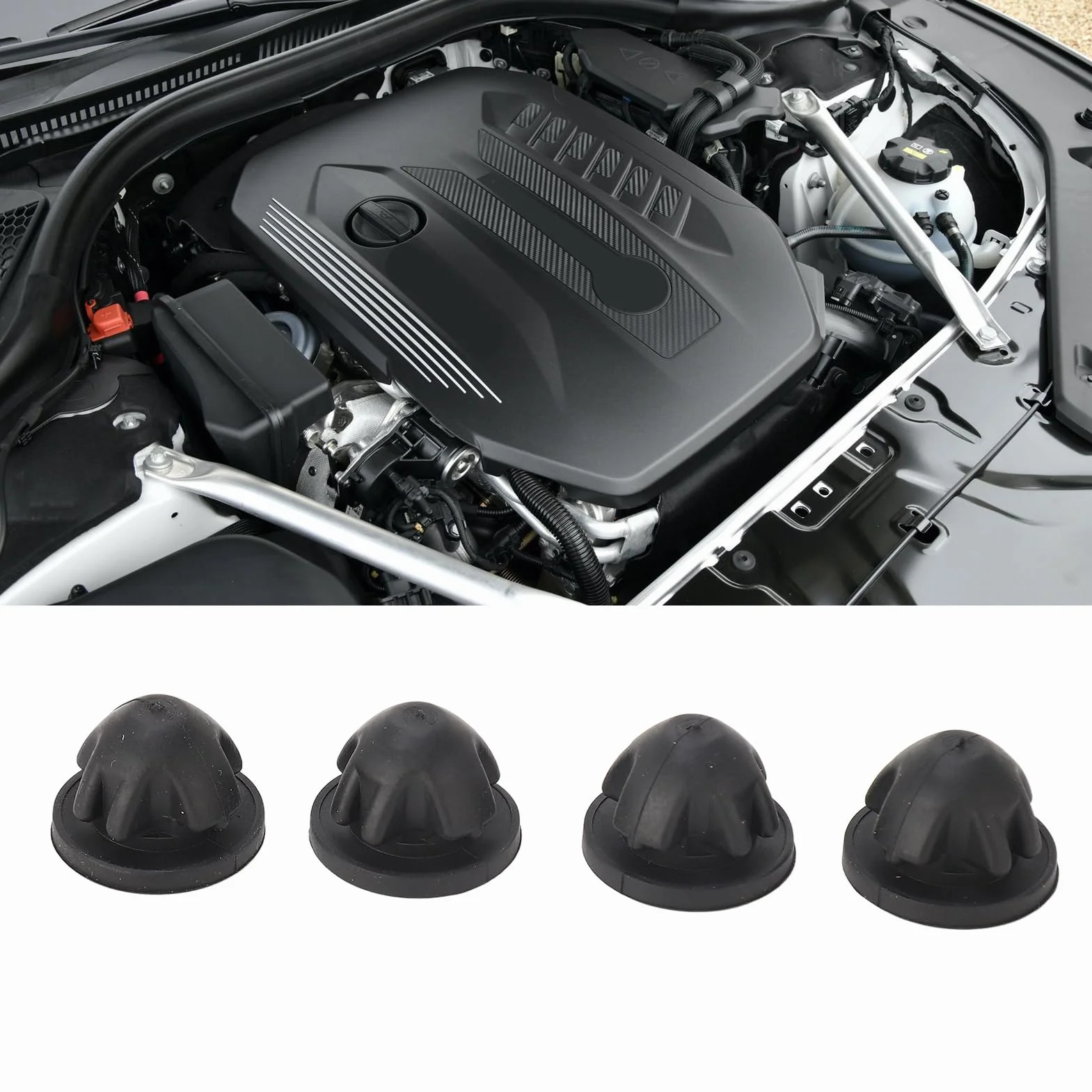 4 Pezzi Supporto Coprimotore 11127614138, Silentblock Gomma per BMWSerie 1 2 3 4 5 X1 X3 X5 MINI