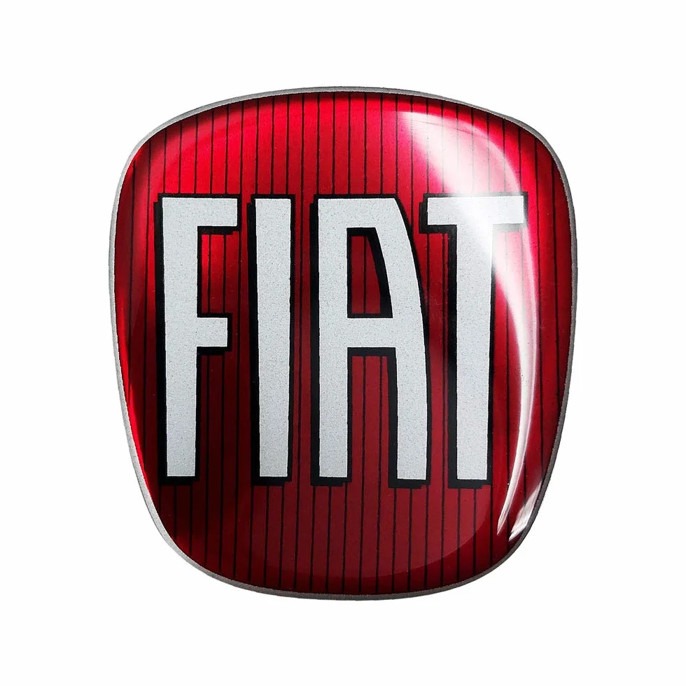 Fiat Adesivo 3D Logo Anteriore Posteriore Compatibile con 500 Rosso