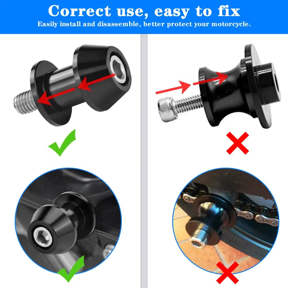 2 Pezzi Nottolini M8 Nottolini Cavalletto Moto M8 Coppia Nottolini Cavalletto Moto 8MM Bobina Forcellone Adattatori Bobina Moto per Moto Bilanciere Posteriore Filettato