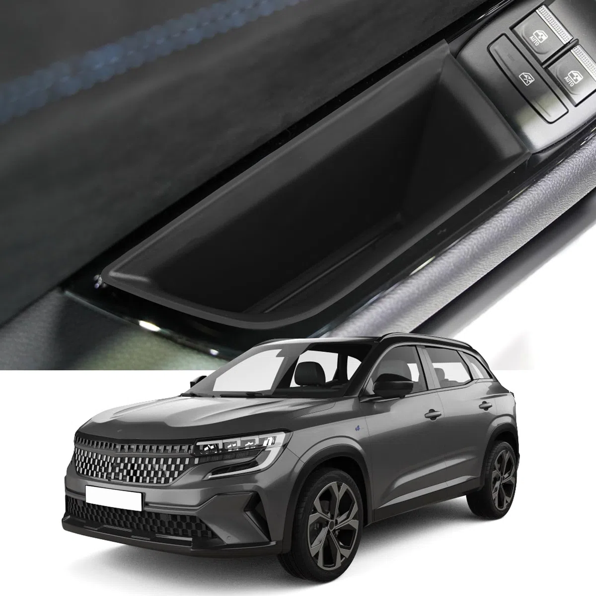 YEE PIN 2 pezzi per Renault Austral 2023 Accessori porta anteriore Scatola portaoggetti Organizer Console Tasca laterale Conservare spiccioli