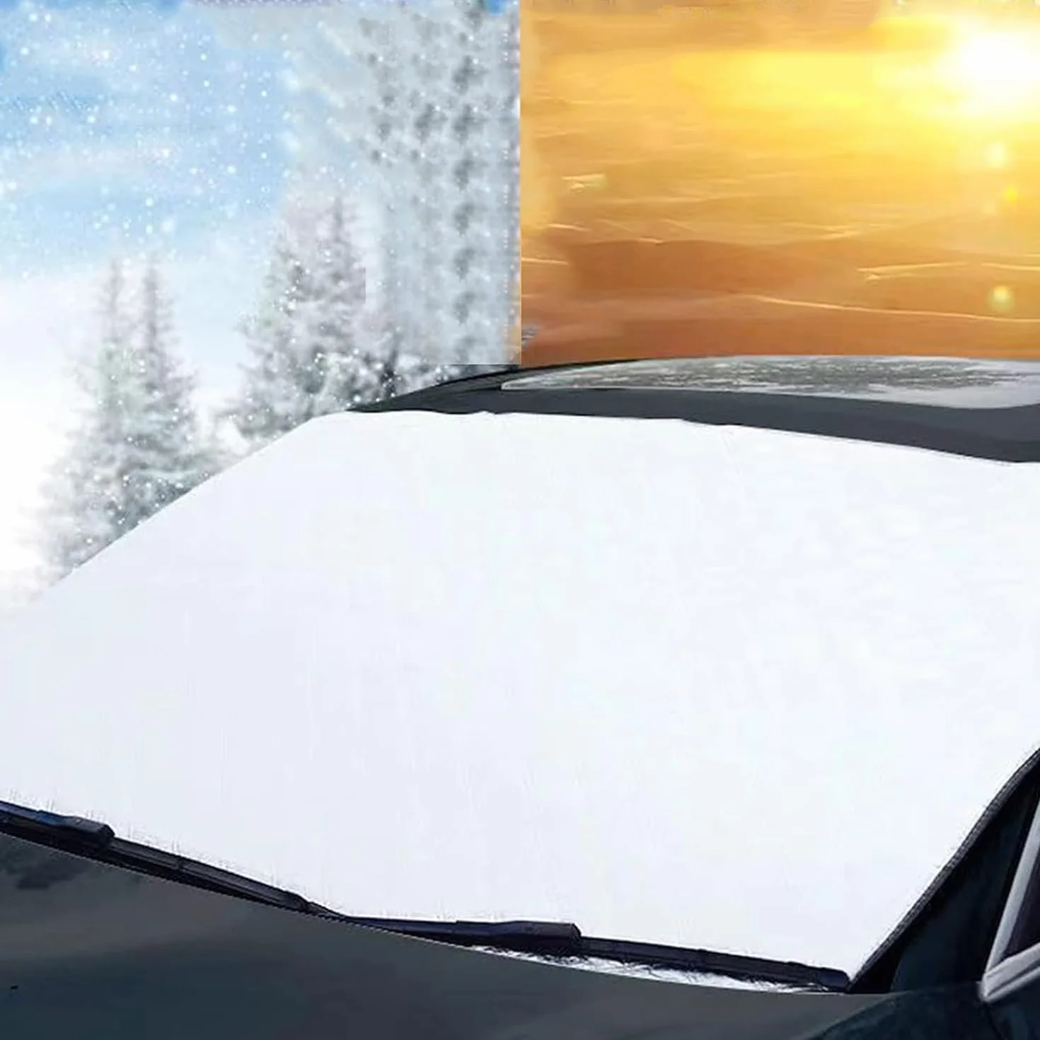 Copertura per Parabrezza Auto,Protezione Parabrezza Antighiaccio,Parasole Auto Parabrezza,Protezione Solare per Parabrezza Anteriore,Copri Parabrezza Auto,Parasole per Auto,Adatto Inverno,Estate
