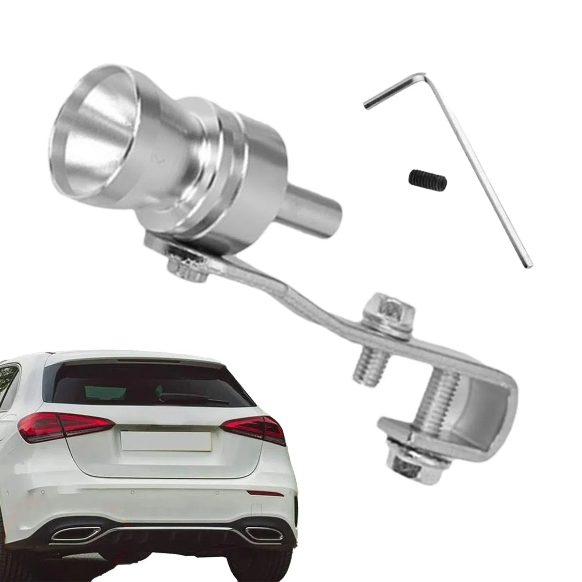 Fischio di scarico per auto – Simulatore di valvola di scarico turbo, generatore di suono per tubo di scappamento marmitta, fischio universale per tubo di scaric in alluminio | Accessorio per scarich