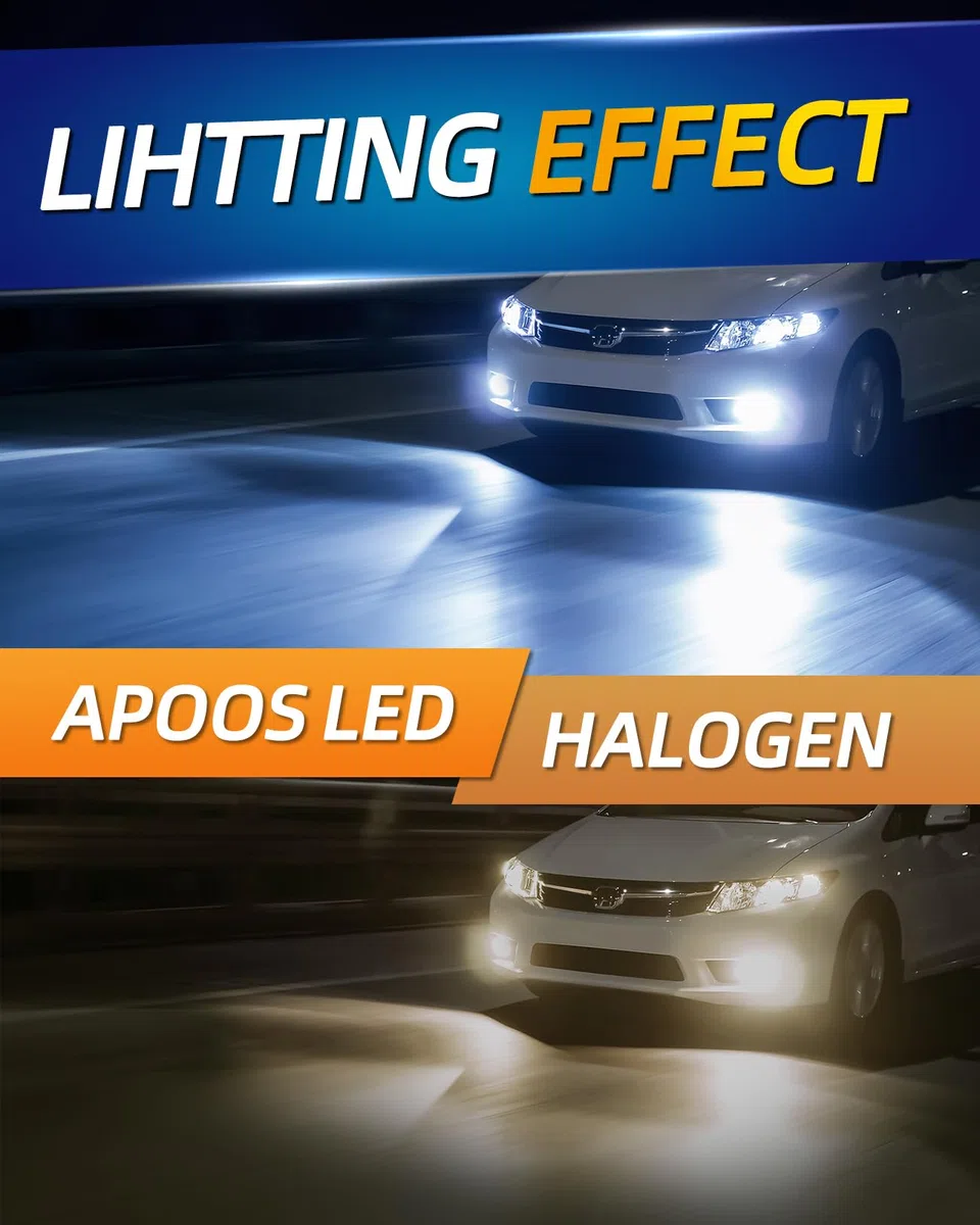 H11 LED Fendinebbia Bianco Super Luminosità H8 H9 H16 1:1 Sostituisce 12V 24V Auto Luci Antinebbia Anteriori Fendinebbia Diurne Luci 2 Lampadine